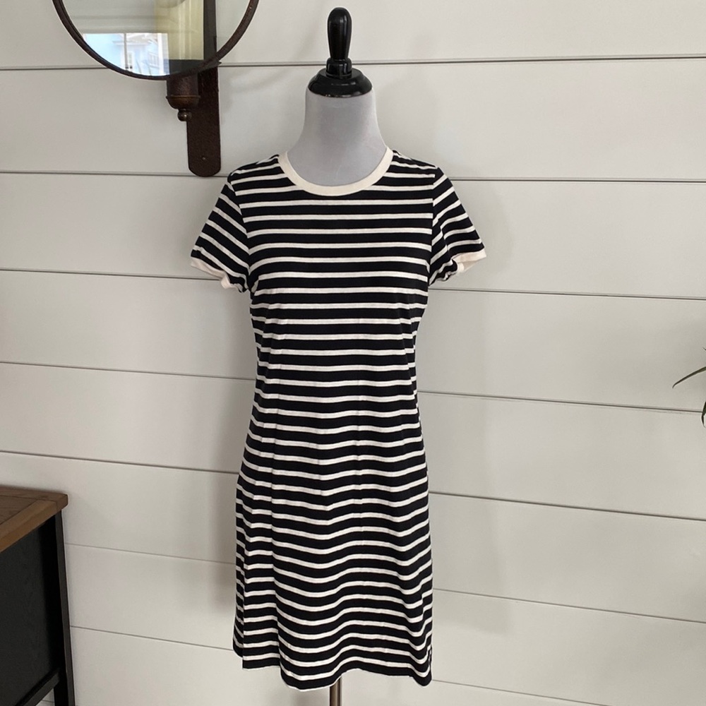 Billabong Black and White Striped T-Shirt Dress
